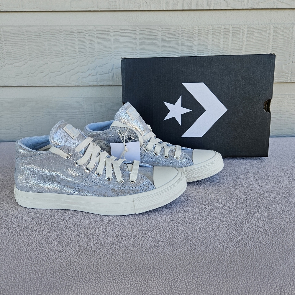 Converse CTAS Madison Mid Sneaker Women SZ 8.5 Winter Slay Silver Egret Sparkle